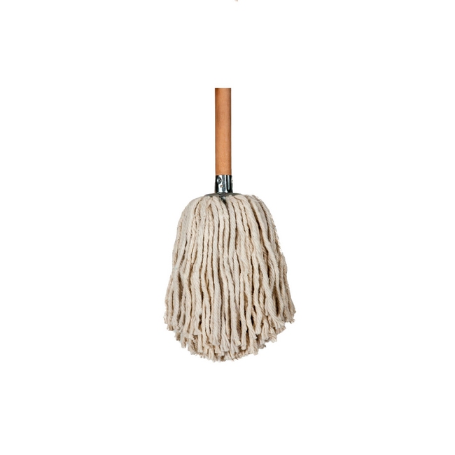 400g Drop Round Mop Complete - 25mm Metal Socket with Pine Handle