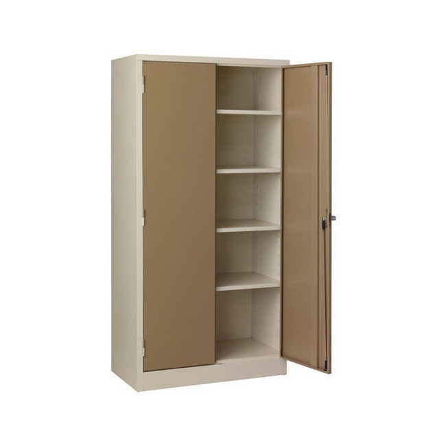 Steel Stationery Cupboard - Metal Storage Cabinet - 4 Shelves - Ivory Karoo - 180 x 90 x 35 cm - SC350IK-ivorykaroo