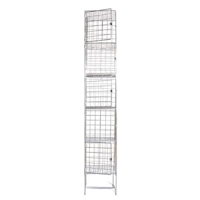 Wire Mesh Locker - Electro Plated - 5 Doors - 180 x 30 x 45cm