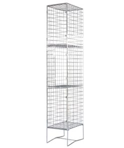 Wire Mesh Locker - Electro Plated - 3 Doors - 180 x 30 x 45cm
