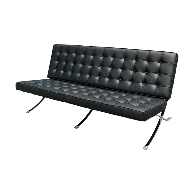 Three Seater Couch - Barcelona - Von Der Rohe - 3 Seater - Pleather - Colour Options