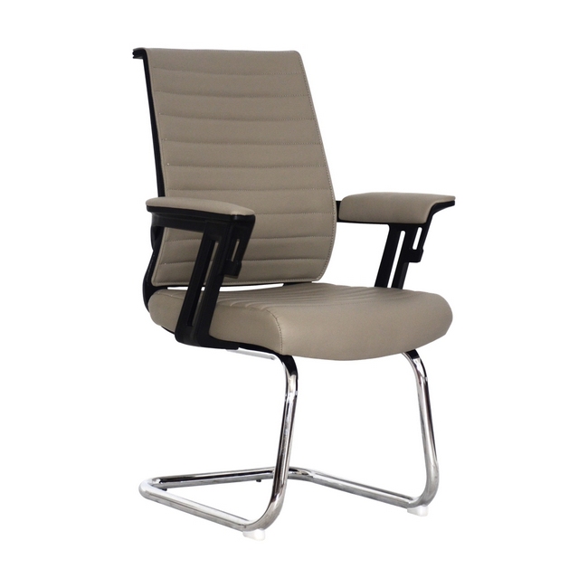 Visitors Arm Chair - Wall Street - PU Leather - Light Grey