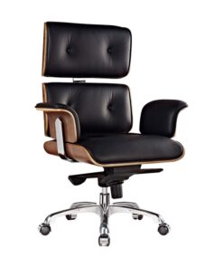 High Back Office Chair - President - PU Leather with Wooden Frame - Frontal Pivot - Gas Height - Colour Options