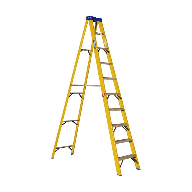 Partial Fibreglass Step Ladder - Single Sided - Industrial A-Frame - 16 Steps - 4.8m