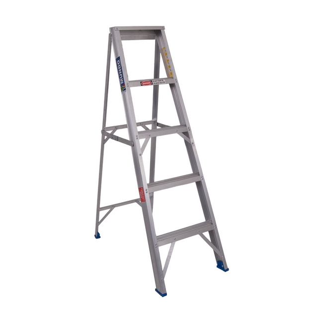 Aluminium Step Ladder - Single Sided - A-Frame - Domestic - 5 Step - 1.3m