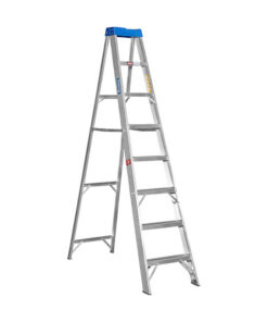 Aluminium Step Ladder - Single Sided - A-Frame - Heavy Duty Industrial - 8-Step - 2.40m