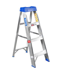 Aluminium Step Ladder - Single Sided - A-Frame - Heavy Duty Industrial - 4-Step - 1.20m