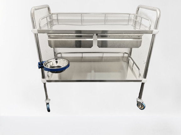 two drawer anesthetic trolley