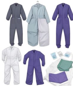 disposable plastic apron with sleeves red