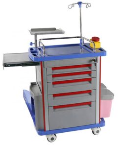 emergency trolley abs 5 drawer