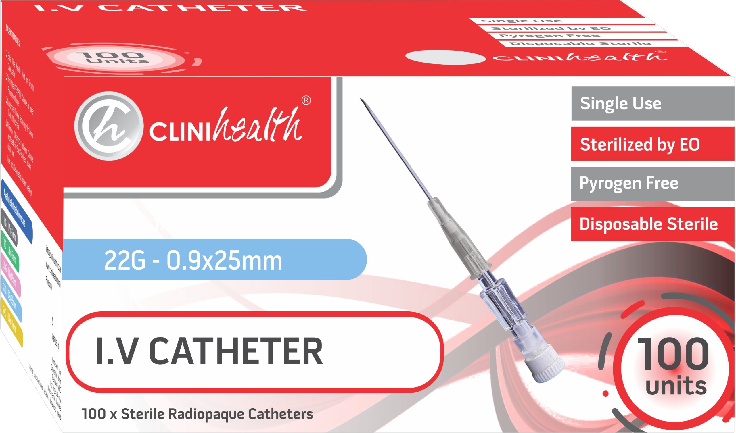 IV Catheter 22G without port and wings – 100s
