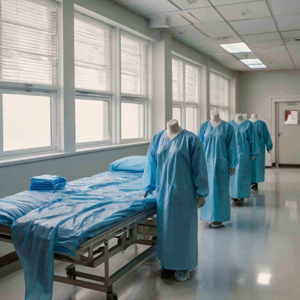 Disposable STERILE Reinforced surgical gown - 1 unit (50gsm) Standard Brand