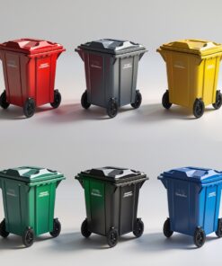 660 liter red wheelie bin