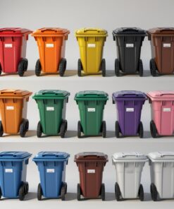 550 liter orange wheelie bin