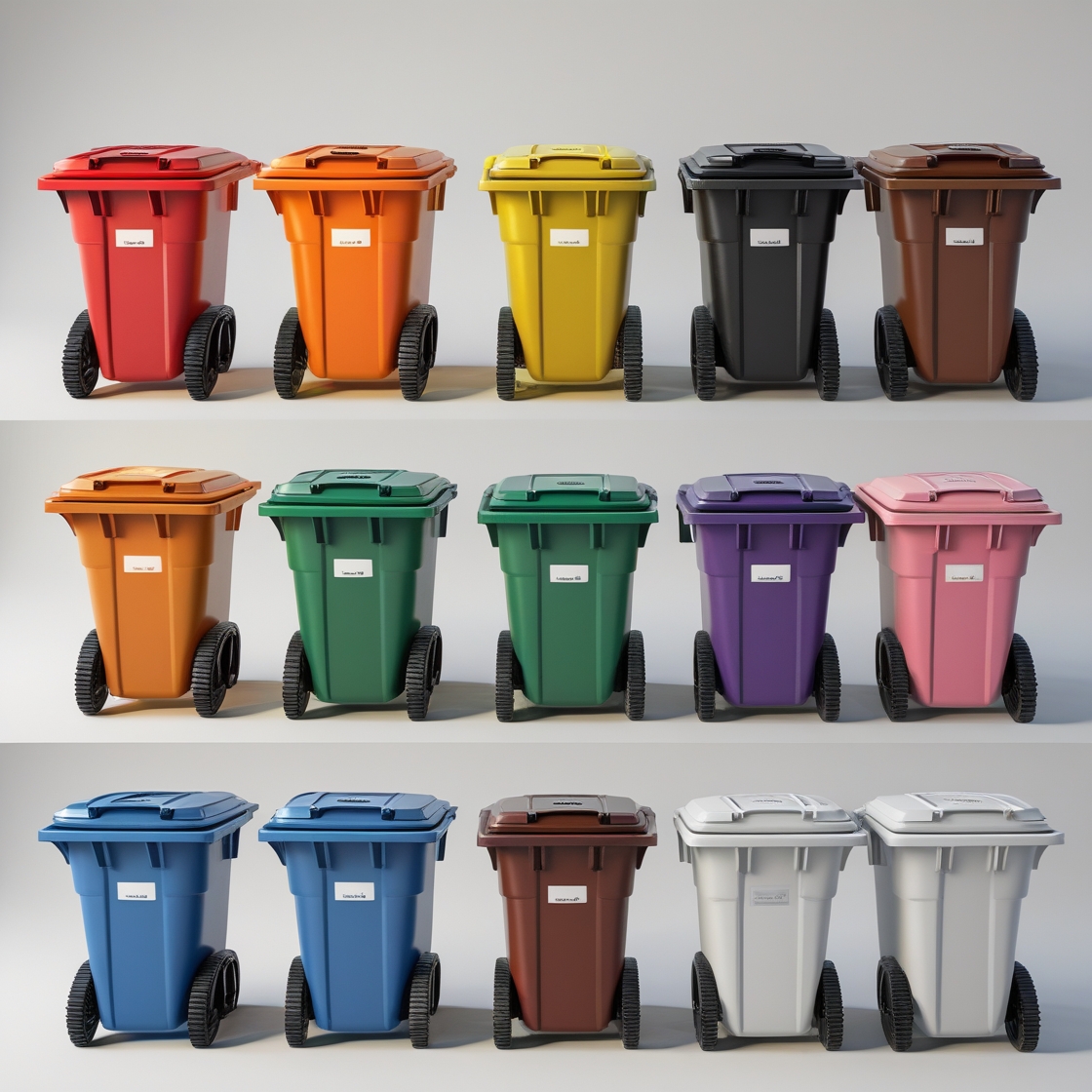 550 liter orange wheelie bin