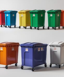 550 liter red wheelie bin