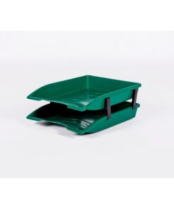 Letter Tray - Plastic - Double - 35 x 26 x 6 cm - Colour Options - Pack of 20 - 013LT-D-G