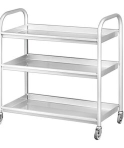 Tea Trolley - Removable Shelves - 94 x 44 x 96 cm - Silver - 649SI