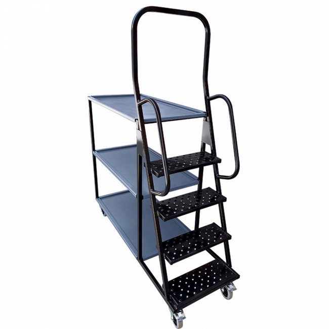 Picking Trolley with Steps - Steel - 4 Steps - 145 x 53 x 178 cm - ST4-3W