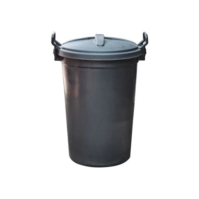 Plastic Rubbish Bin - 120L - Black - 029SD