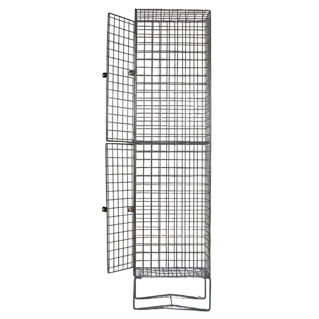 Wire Mesh Locker - Electro Plated - 2 Doors - 180 x 30 x 45cm