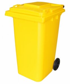 240L Wheelie Bin - 2 Wheel - Plastic - Yellow