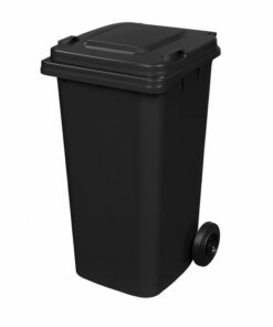 120L Wheelie Bin - 2 Wheel - Plastic - Black