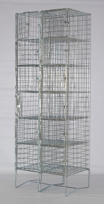 Wire Mesh Locker - Electro Plated - 12 Doors - 180 x 30 x 45cm