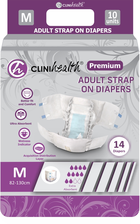 Adult Diapers Premium Strap On 14s- Medium