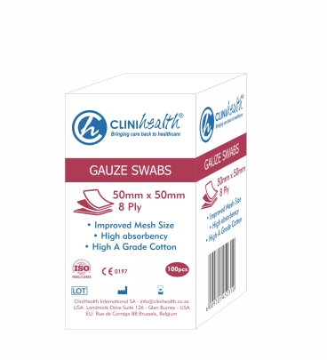 Gauze Swabs 50x50mm 8 ply CliniHealth – 100s