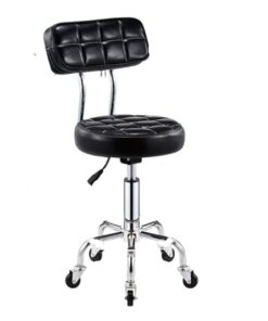Chair Nurses Metal Black with wheels