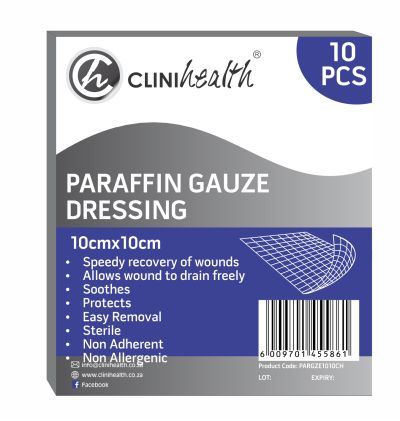 Paraffin Gauze 10cmx10cm – 10 in a Pouch