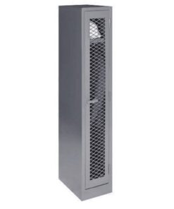 Steel Locker with Mesh Door - Single Tier Metal - 1 Door - 180 x 30 x 45 cm - SLMD01-grey