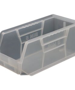 Stack & Hang Parts Storage Bin - Small Plastic Container - Size 5 - 28 x 14 x 13 cm - Clear - BIN-5-CLEAR