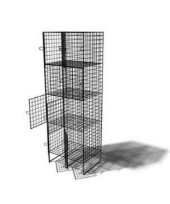 Wire Metal Locker - Powder Coated Steel Mesh - Double - 8 Doors - 4 Tier x 2
