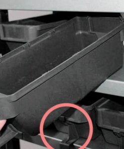 Front Stopper for Shelf Bin - Loose Parts Warehouse Storage Container - Plastic - Black