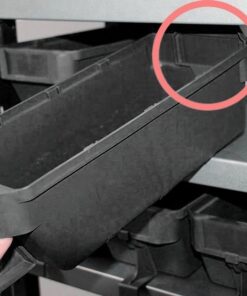 Back Stopper for Shelf Bin - Loose Parts Warehouse Storage Container - Plastic - Black