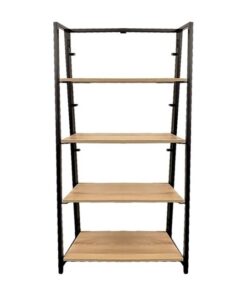 Shelving - 4 Tier - Wood and Steel - 65 x 32 x 133 cm - HH300107
