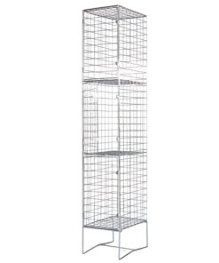 Wire Mesh Locker - Electro Plated - 3 Doors - 180 x 30 x 45cm