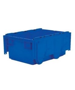 Matlock Euro Container with Lid - Plastic ALC - Heavy-Duty - 60 x 40 x 26.5 cm - Blue - 49.5L - Nestable & Stackable