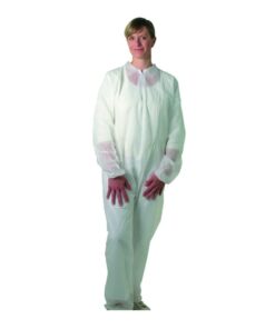 Unigloves Coverall PP White, Size XXL with Collar, Pack of 50