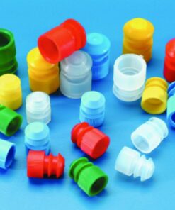 Kartell Caps for Test Tubes, 11–13 mm, Yellow, PE, Pack of 100