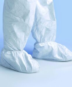 DuPont Disposable Overshoes Tyvek 500, Size 42-46, Type TY POSA S WH 00, Anti-Slip, White, PE-Spunbond Nonwoven, Pack of 200