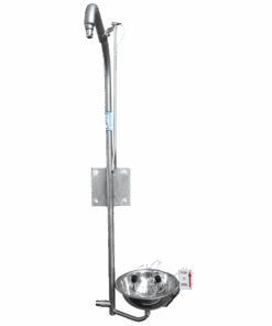 Single Wall Mounted Safety Shower with Eyewash Bowl
