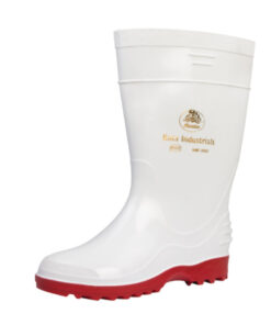 Bata Elegant Ladies Gumboot White/Red Size 7