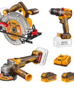 Ingco Cordless Impact Drill. Angle Grinder & Circular Saw 3 Pcs Combo Kit