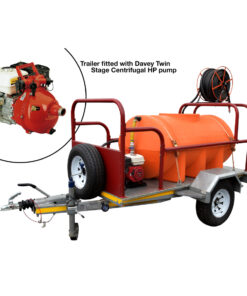 Davey Twin Stage Firefighting Trailer - 1000L Tank / Honda Gx160